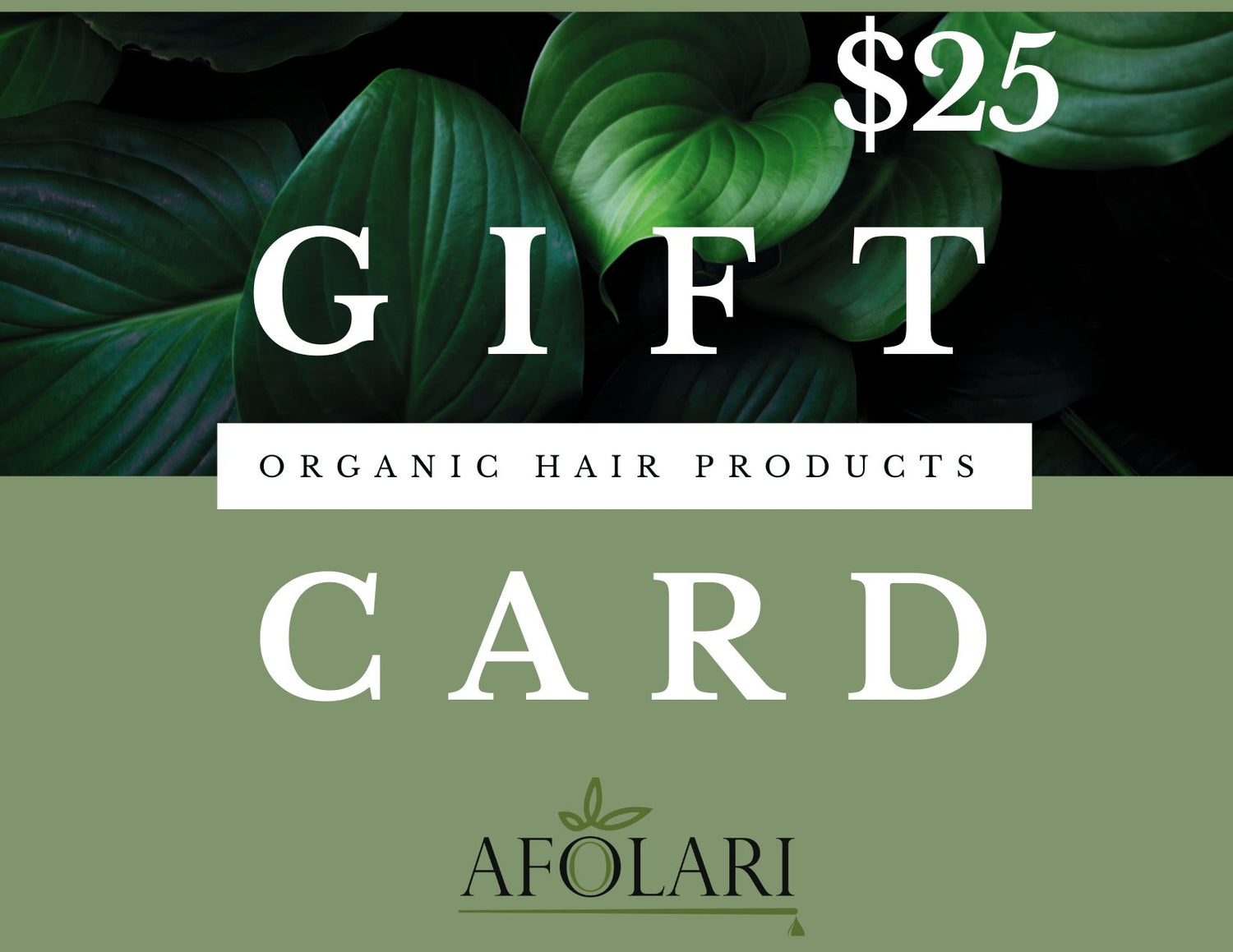 Organic Hair Care Gift Card | Afolari